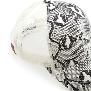 CC Popular Pattern Messy Bun Pony Cap Women, Teens and Kids Trucker Hats - Truly Contagious