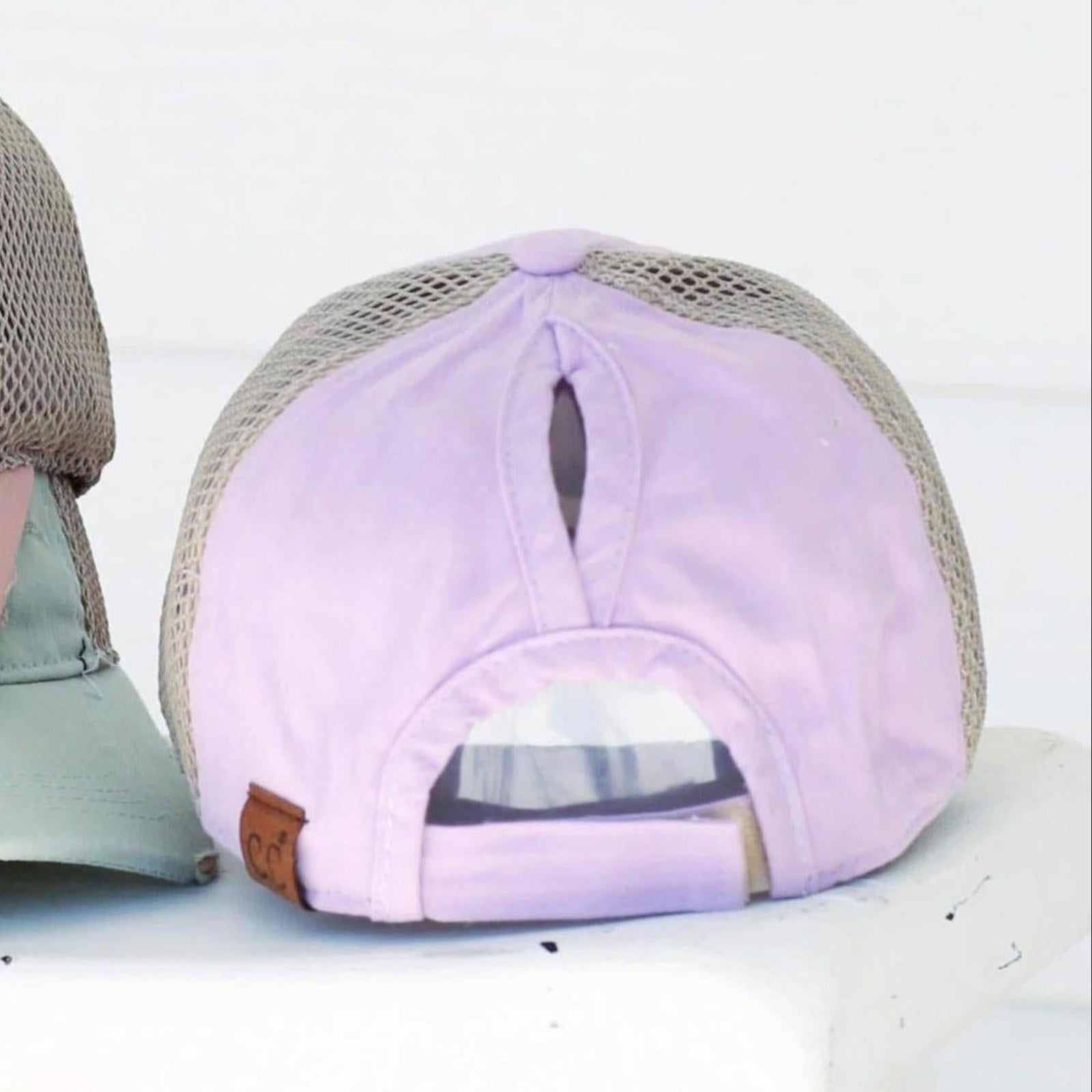 CC Solid Cotton Athleisure Messy Bun Pony Cap Women, Teens and Kids Athletic Hats - Truly Contagious