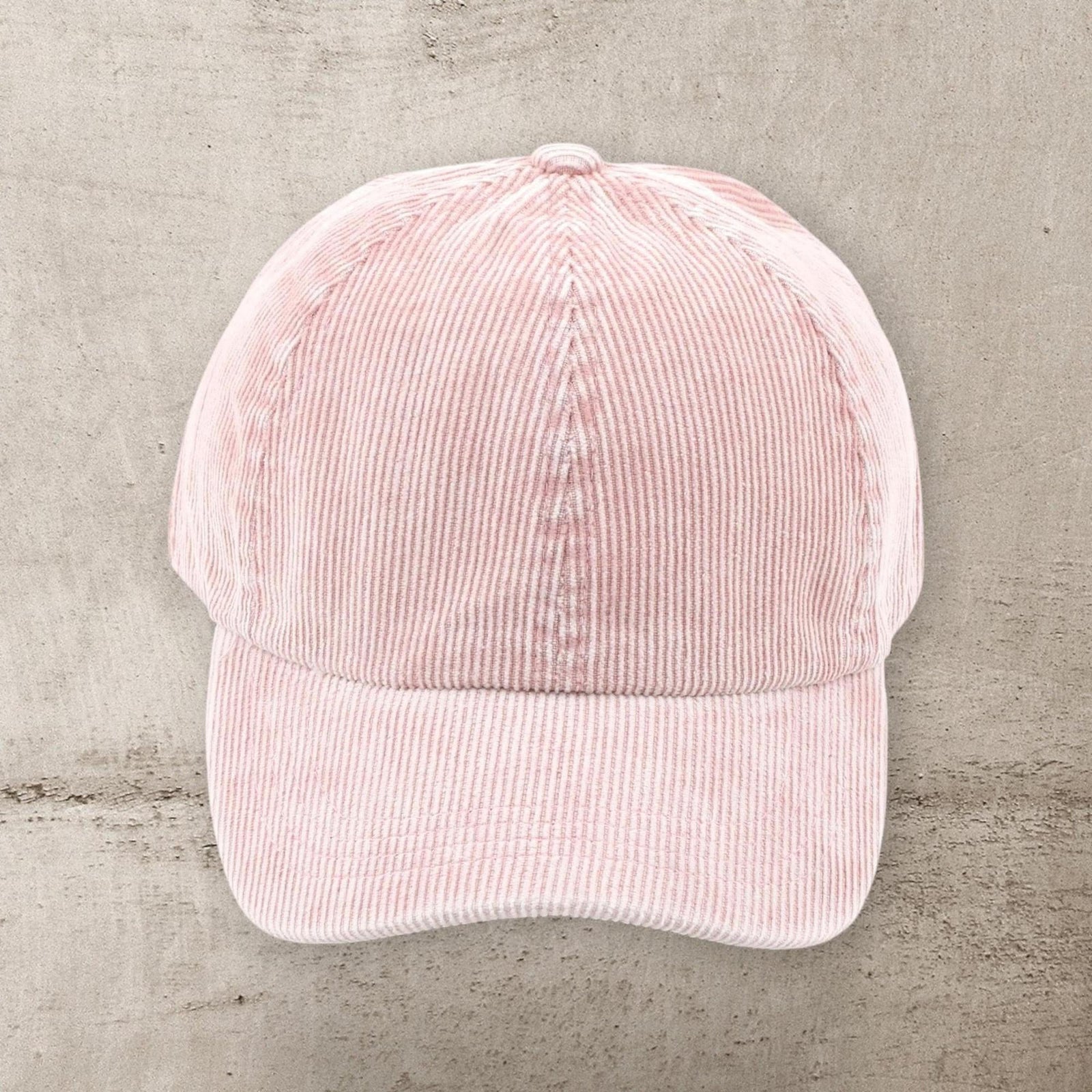C.C® Stone - Washed Corduroy Ponytail Cap - Crisscross Elastic Back, Adjustable Hook - and - Loop, 100% Cotton - Truly Contagious