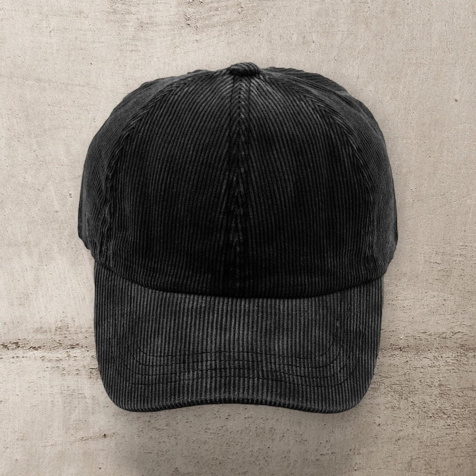 C.C® Stone - Washed Corduroy Ponytail Cap - Crisscross Elastic Back, Adjustable Hook - and - Loop, 100% Cotton - Truly Contagious