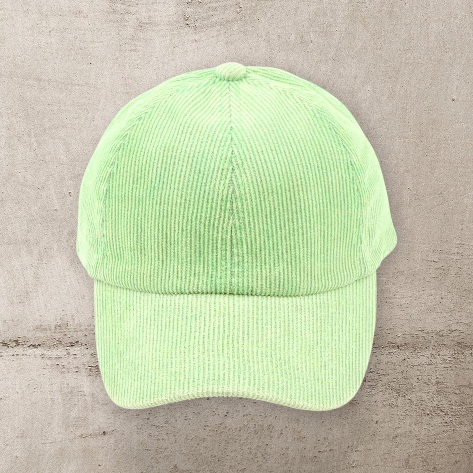 C.C® Stone - Washed Corduroy Ponytail Cap - Crisscross Elastic Back, Adjustable Hook - and - Loop, 100% Cotton - Truly Contagious