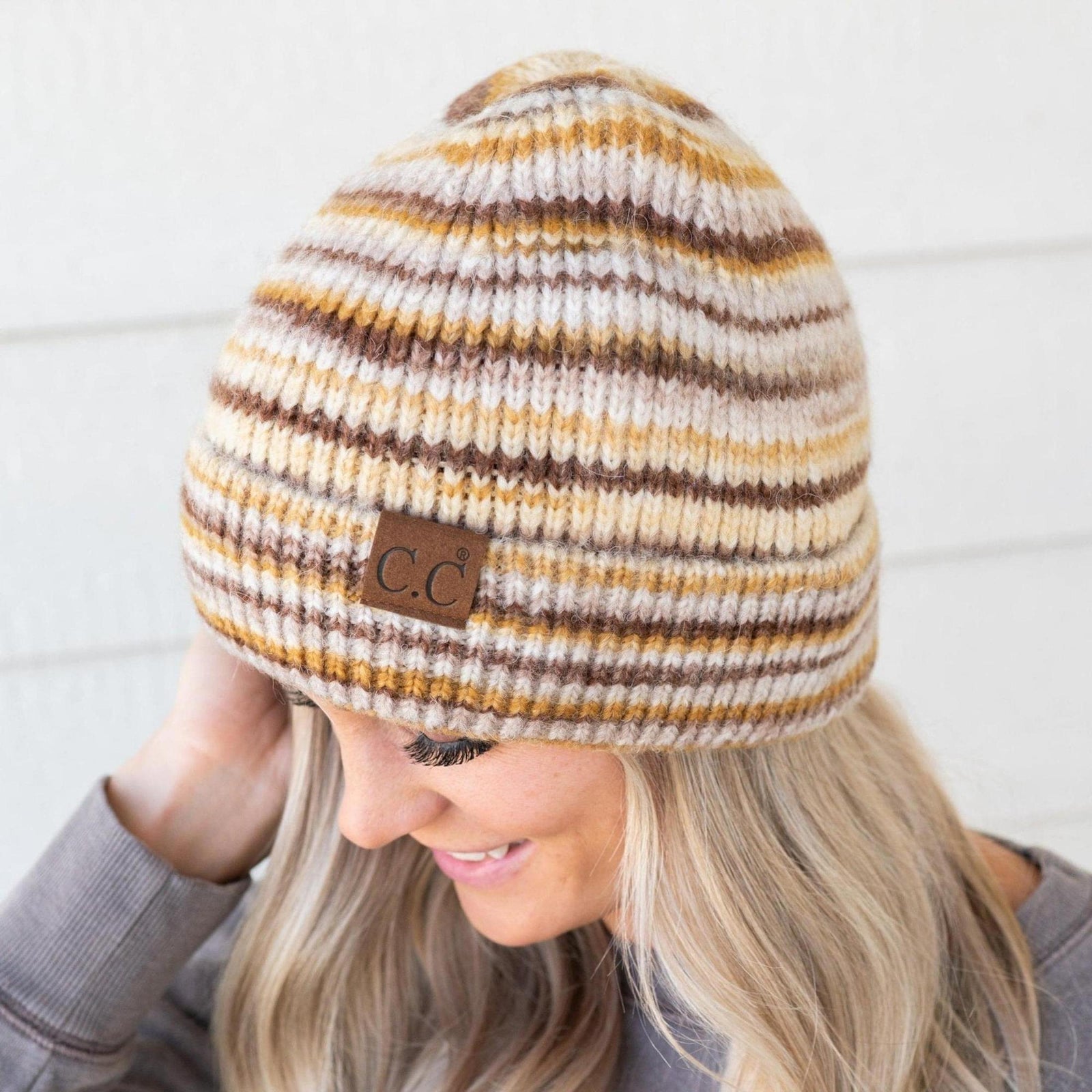 CC Stripe Color Block Beanie - Truly Contagious