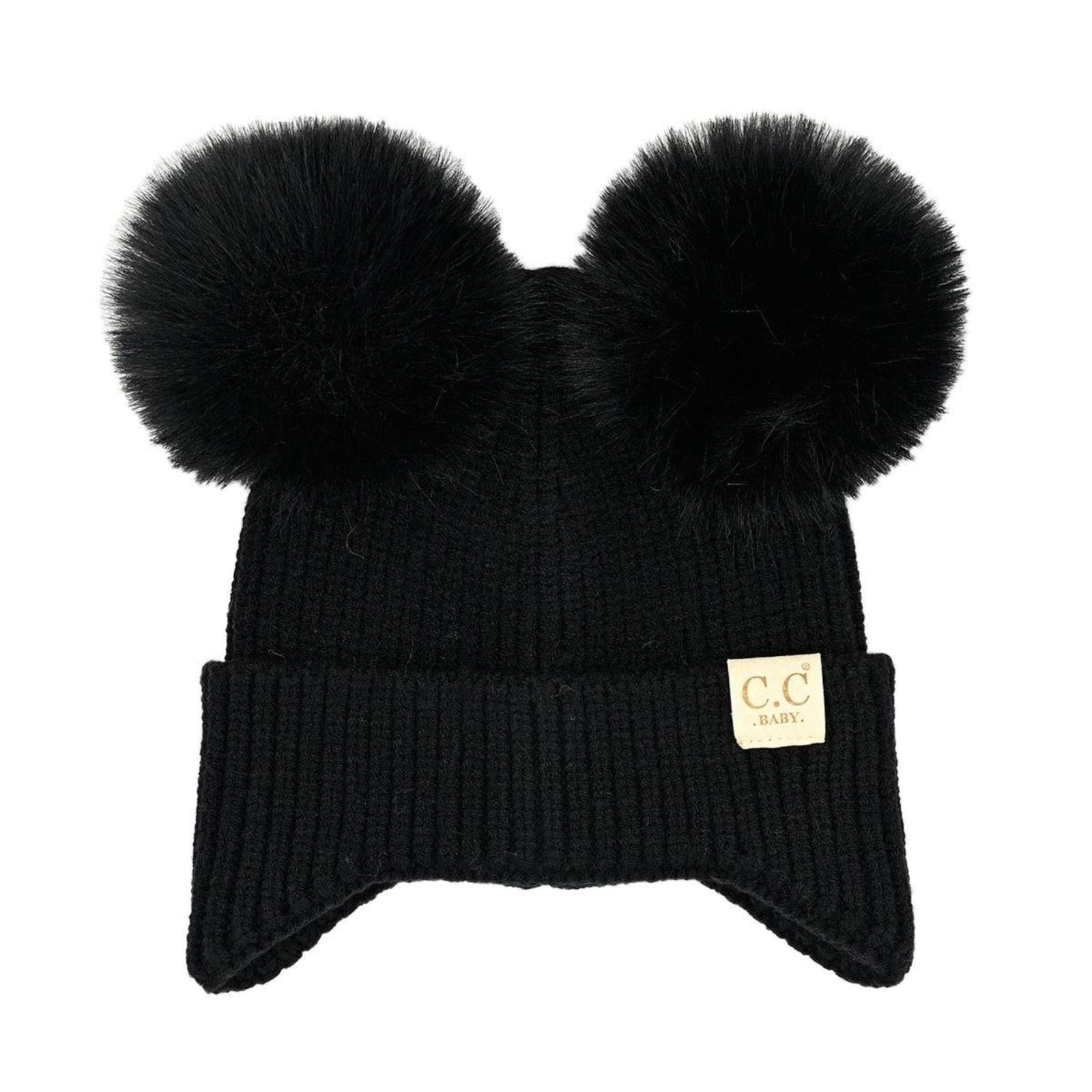 CC Toasty and Warm Ear Flap Double Pom Baby Beanie - Truly Contagious