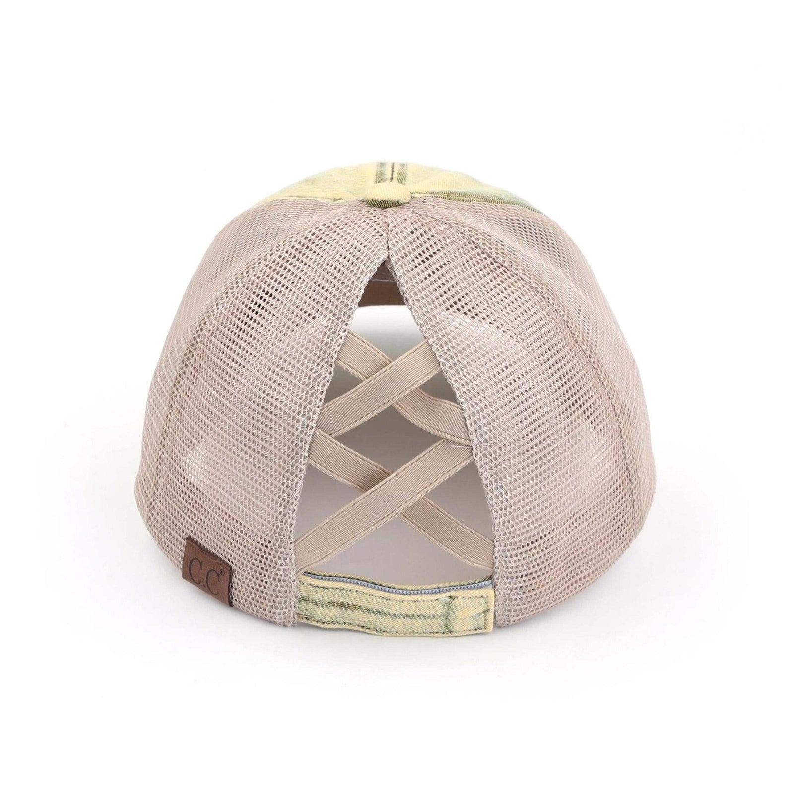 CC Washed Denim Criss Cross Pony Cap - Truly Contagious