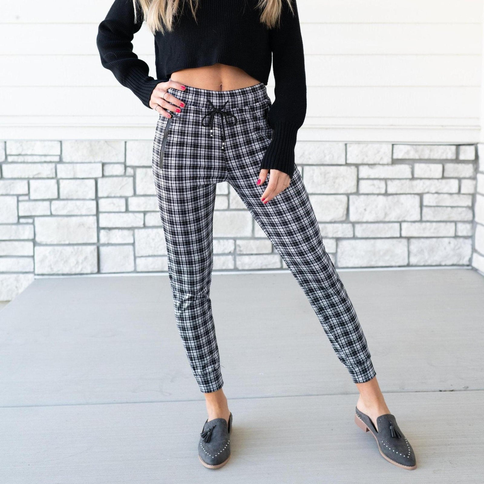 Comfy Plaid Print Jogger - Truly Contagious