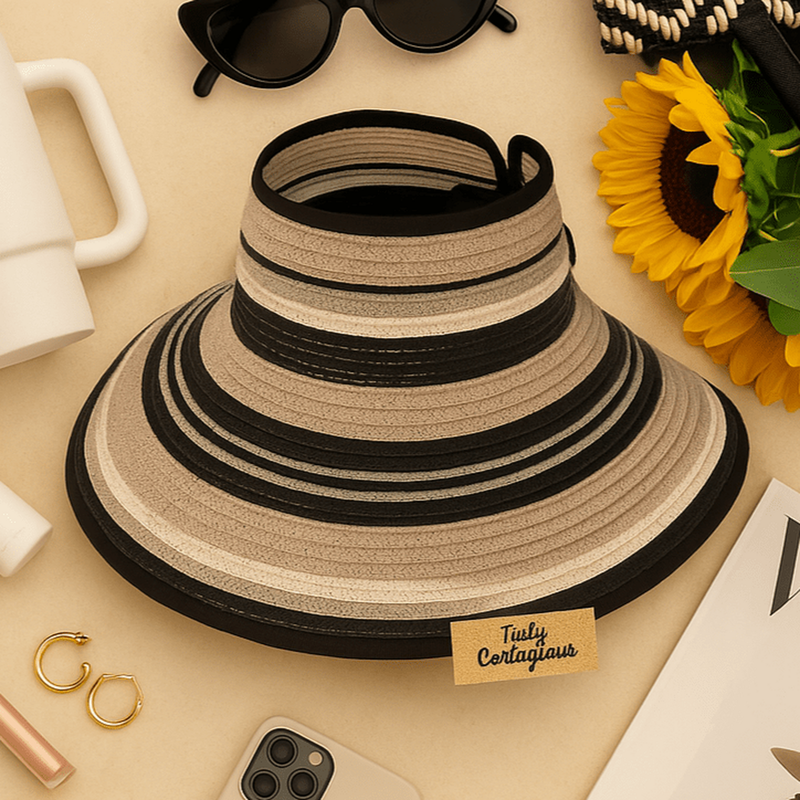 Easy Rollable Straw Visor Hat - Truly Contagious