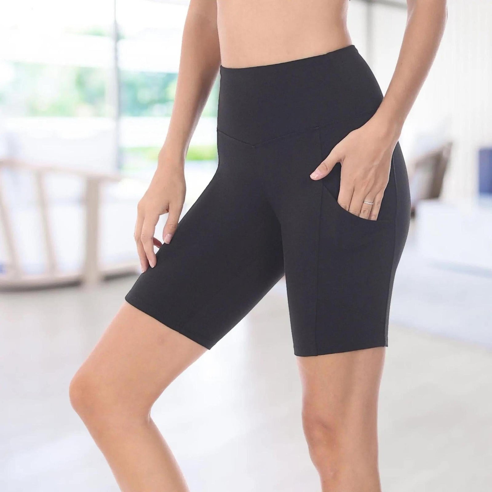 Tummy Control Biker Short Leggings | Cell Phone Pocket (Zenana) - Truly Contagious