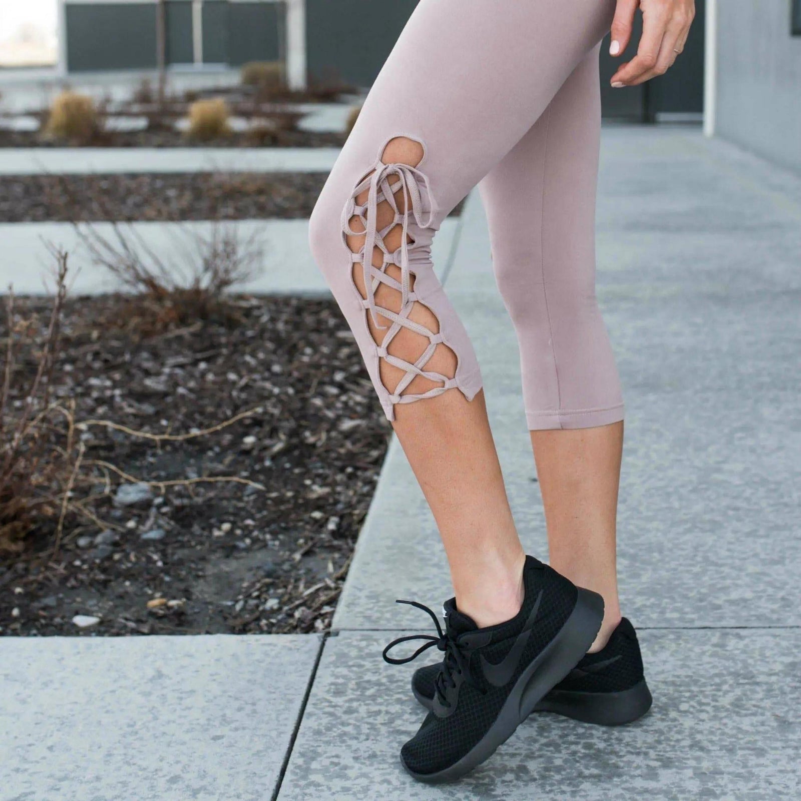 Ultra Soft Lace Up Crop Leggings - Truly Contagious