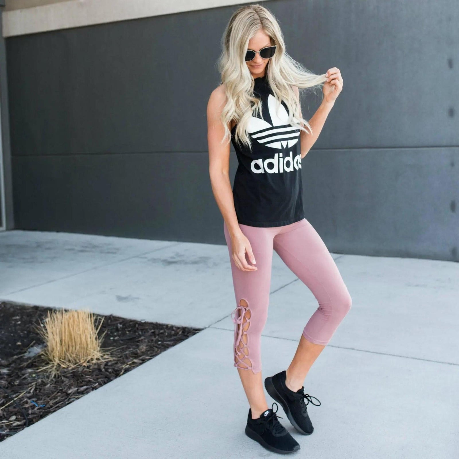 Ultra Soft Lace Up Crop Leggings - Truly Contagious