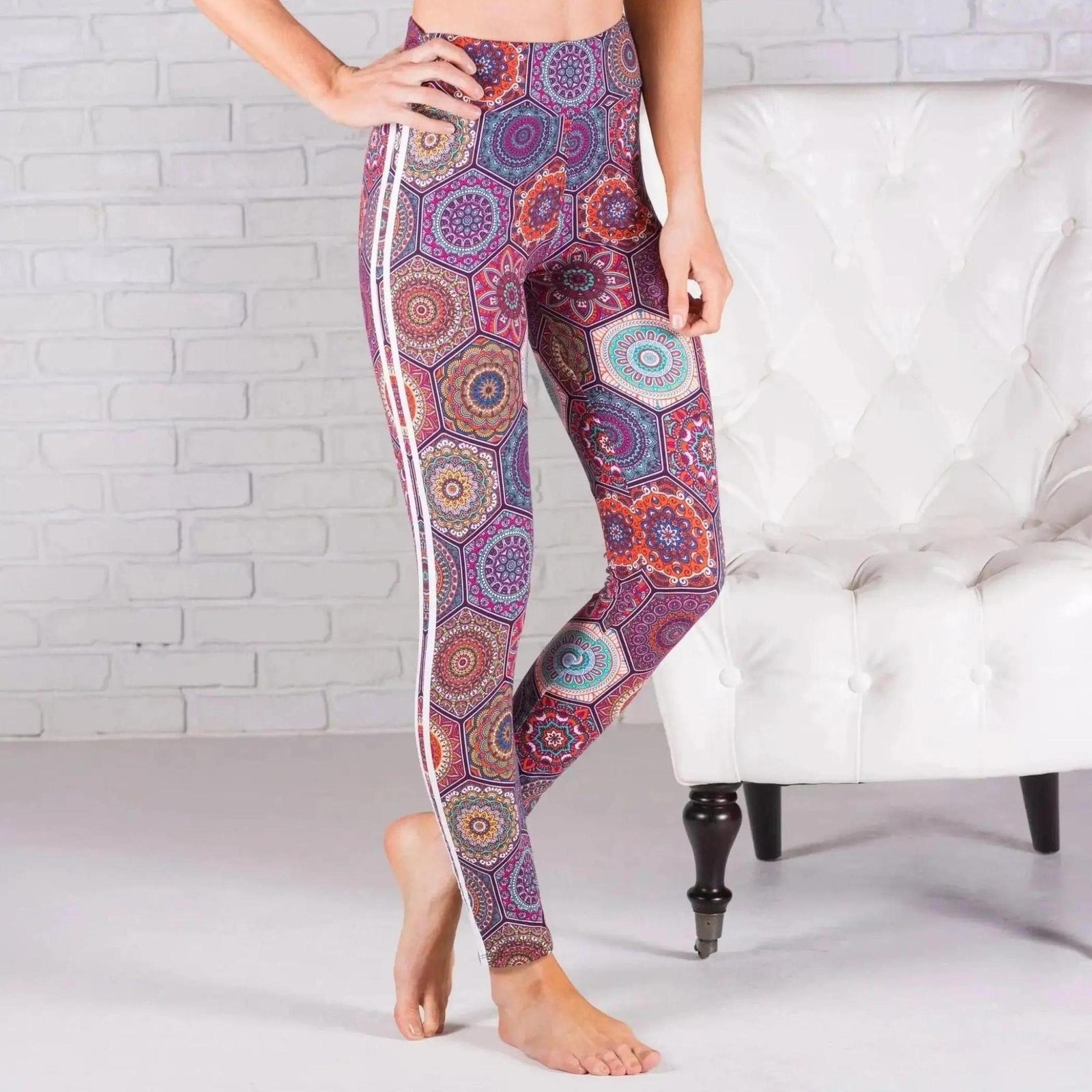 Ultra Soft Printed Leggings w/ Stripe (New Mix) - Truly Contagious