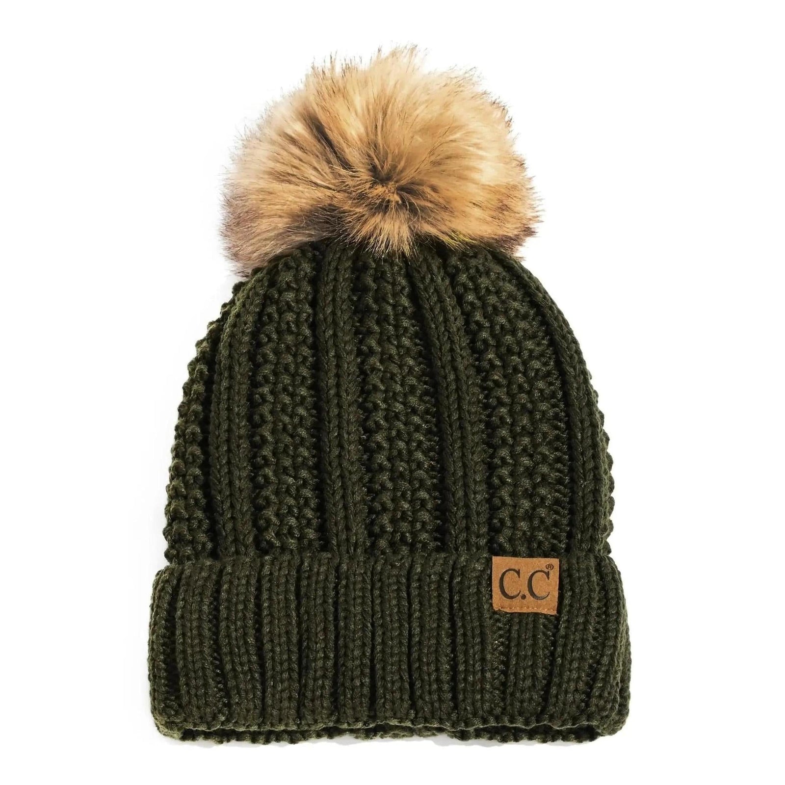 CC Bold Pom Accented Kids Youth to Adult Beanies Hats - Truly Contagious