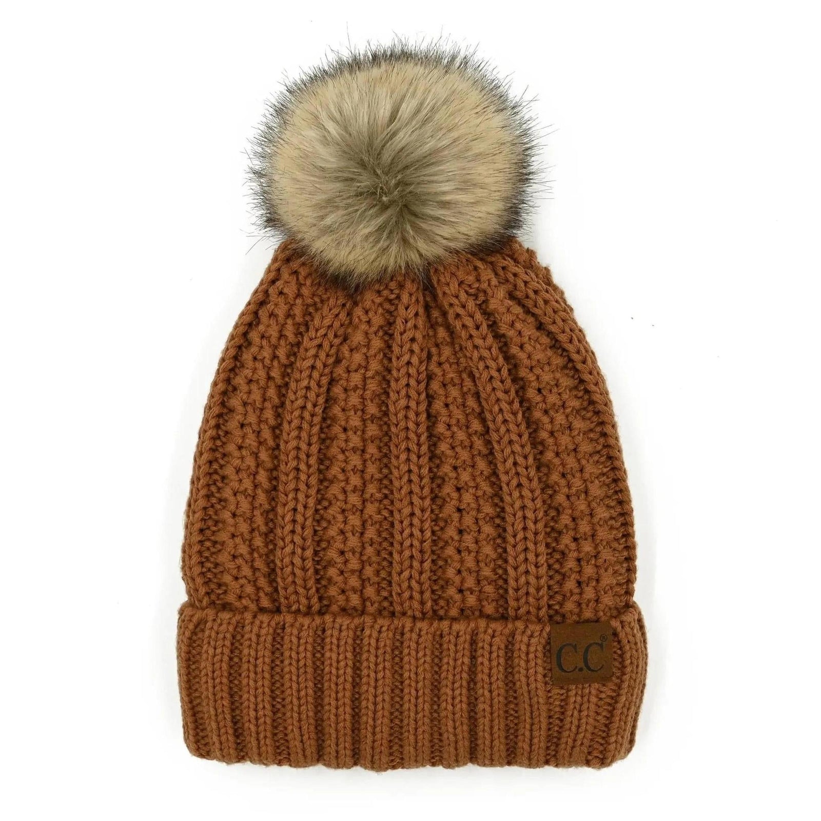 CC Bold Pom Accented Kids Youth to Adult Beanies Hats - Truly Contagious