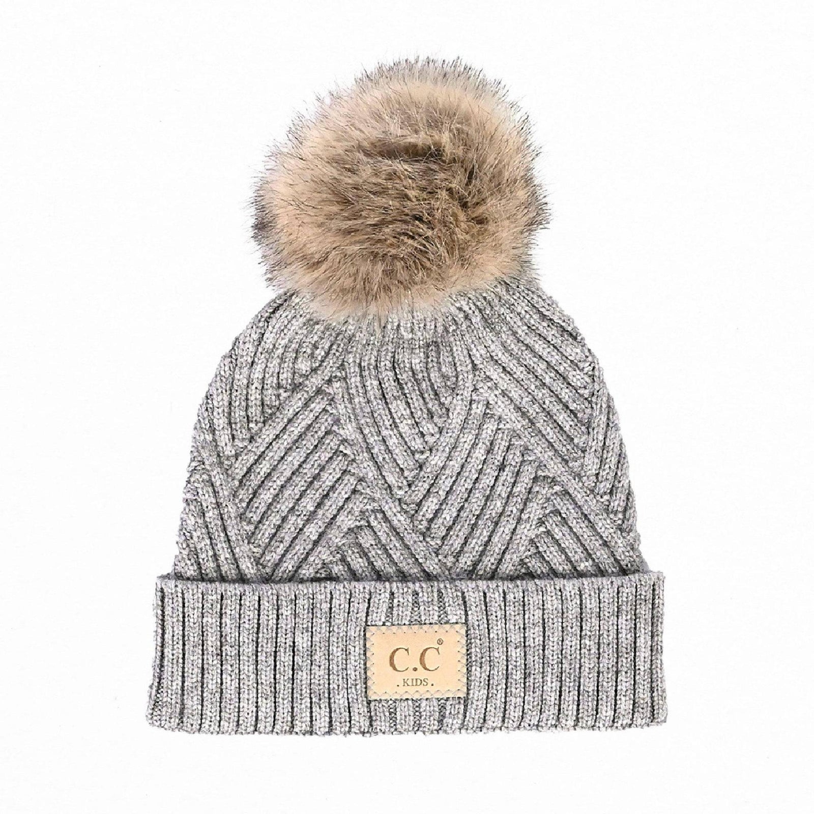 CC Brand Kids Criss - Cross Suede Patch Beanie - Truly Contagious
