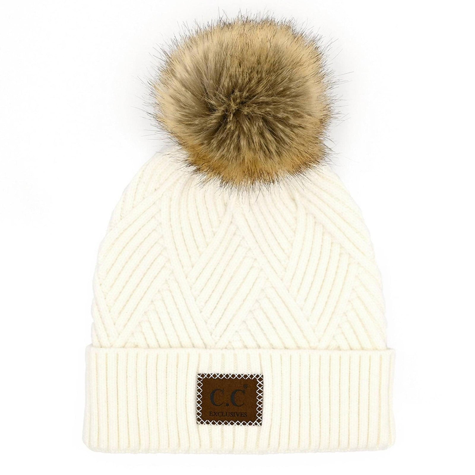 CC Brand Kids Criss - Cross Suede Patch Beanie - Truly Contagious