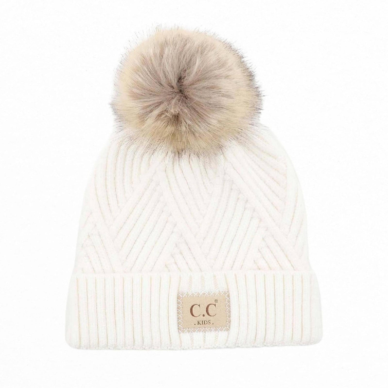 CC Brand Kids Criss - Cross Suede Patch Beanie - Truly Contagious