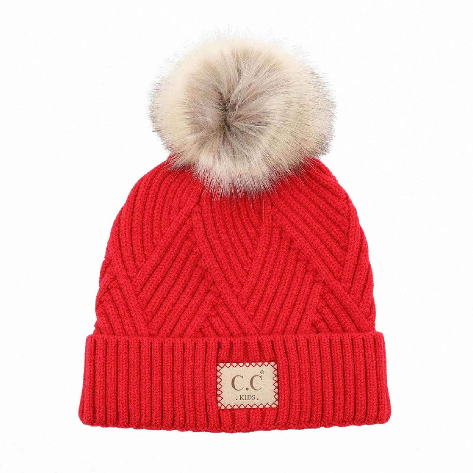 CC Brand Kids Criss - Cross Suede Patch Beanie - Truly Contagious