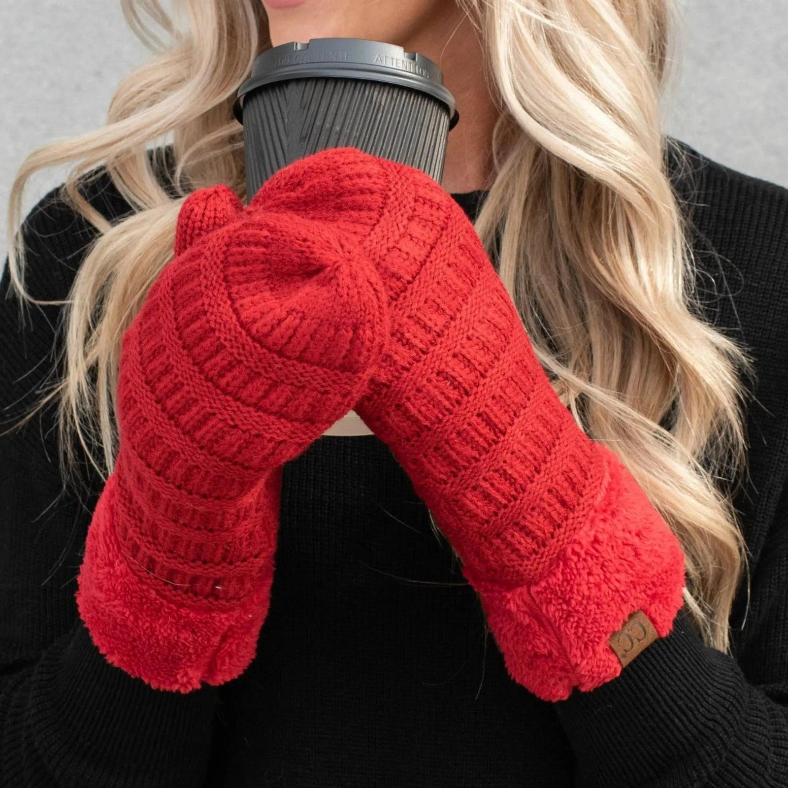 CC Brand Sherpa Lined Mittens Unisex Winter Accessories - Truly Contagious