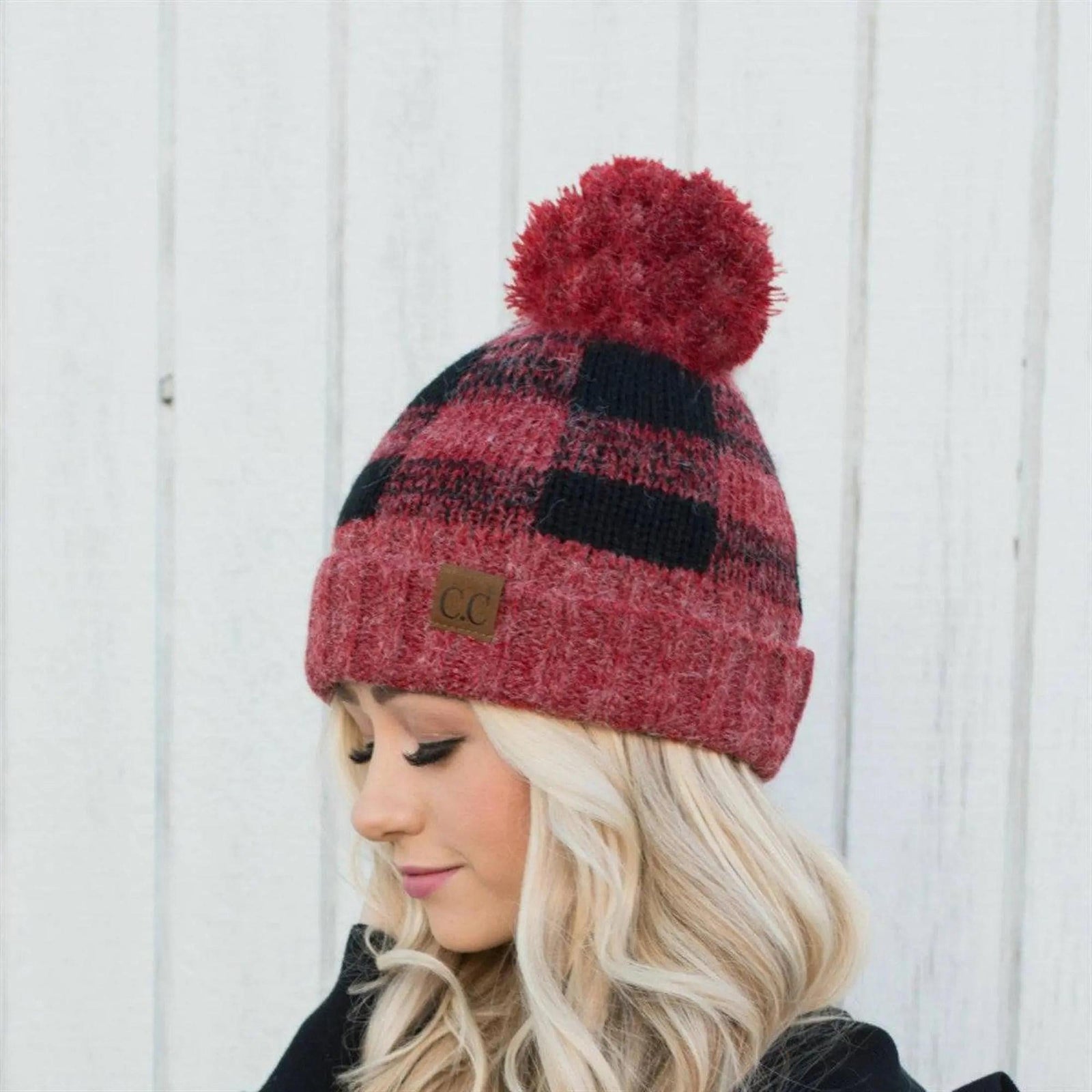 CC Buffalo Plaid Beanies Hats - Truly Contagious