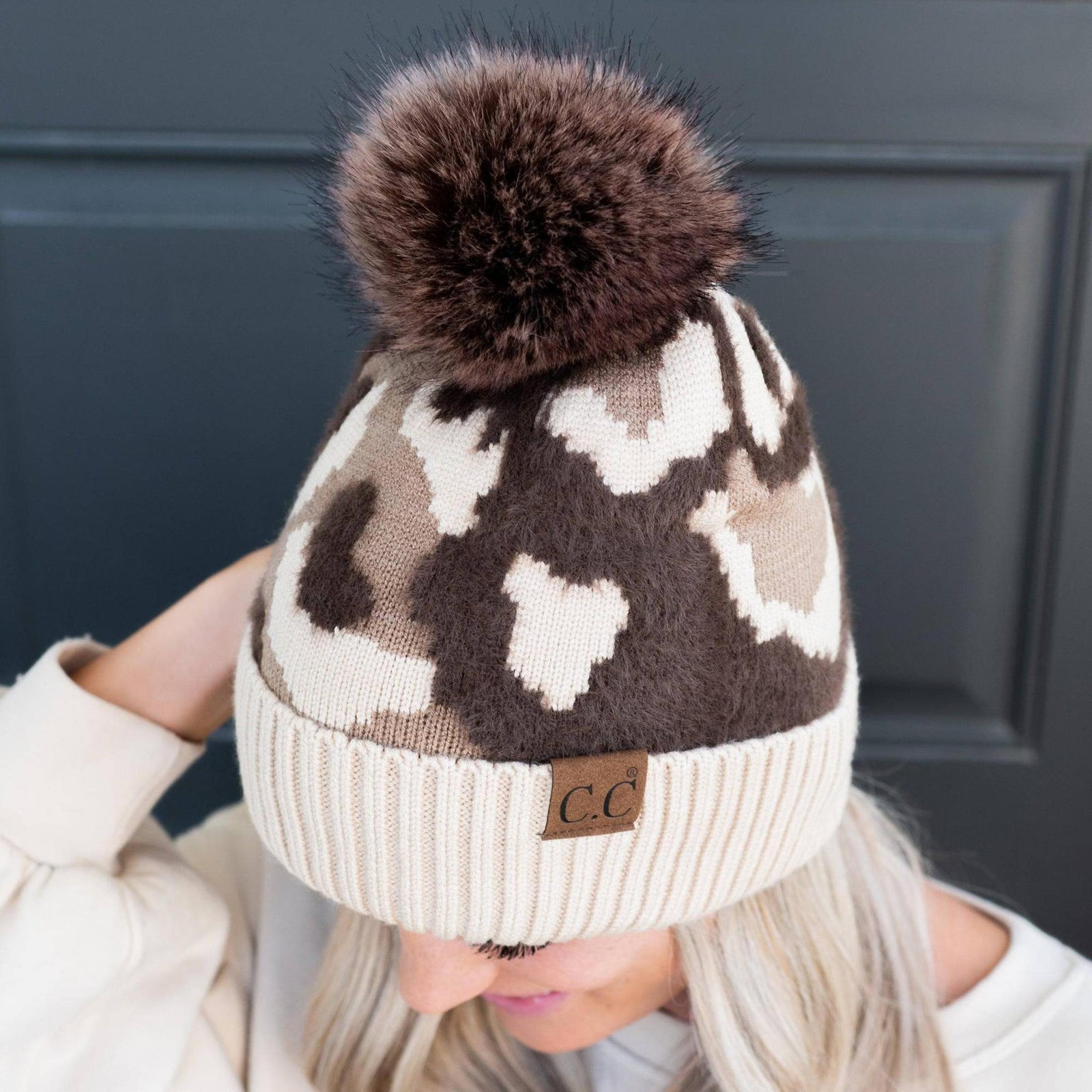 CC Chenille Abstract Print Beanie - Truly Contagious