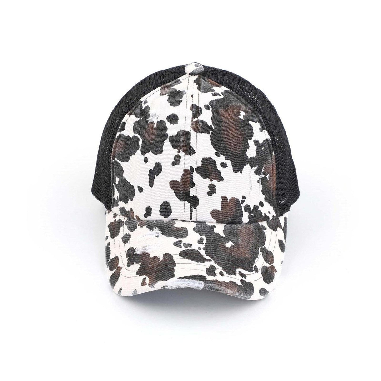 CC Cow Print Pony Hats Criss Cross Style Women Cap for Ponytails - Truly Contagious