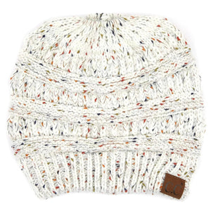 CC Cozy Confetti Bun Ponytail Beanies Hats - Truly Contagious