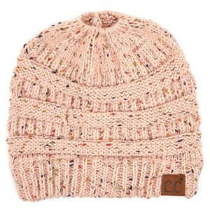 CC Cozy Confetti Bun Ponytail Beanies Hats - Truly Contagious
