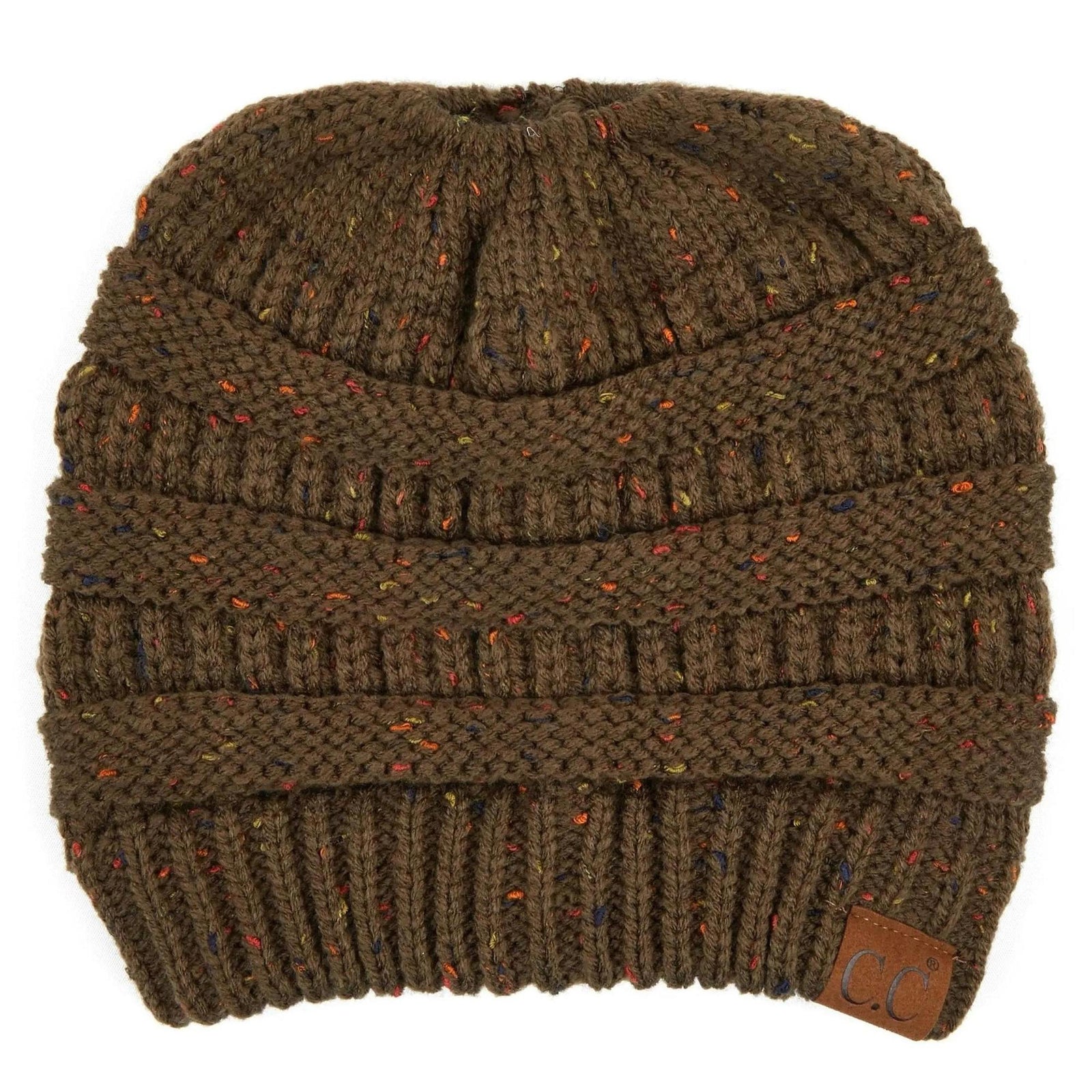 CC Cozy Confetti Bun Ponytail Beanies Hats - Truly Contagious