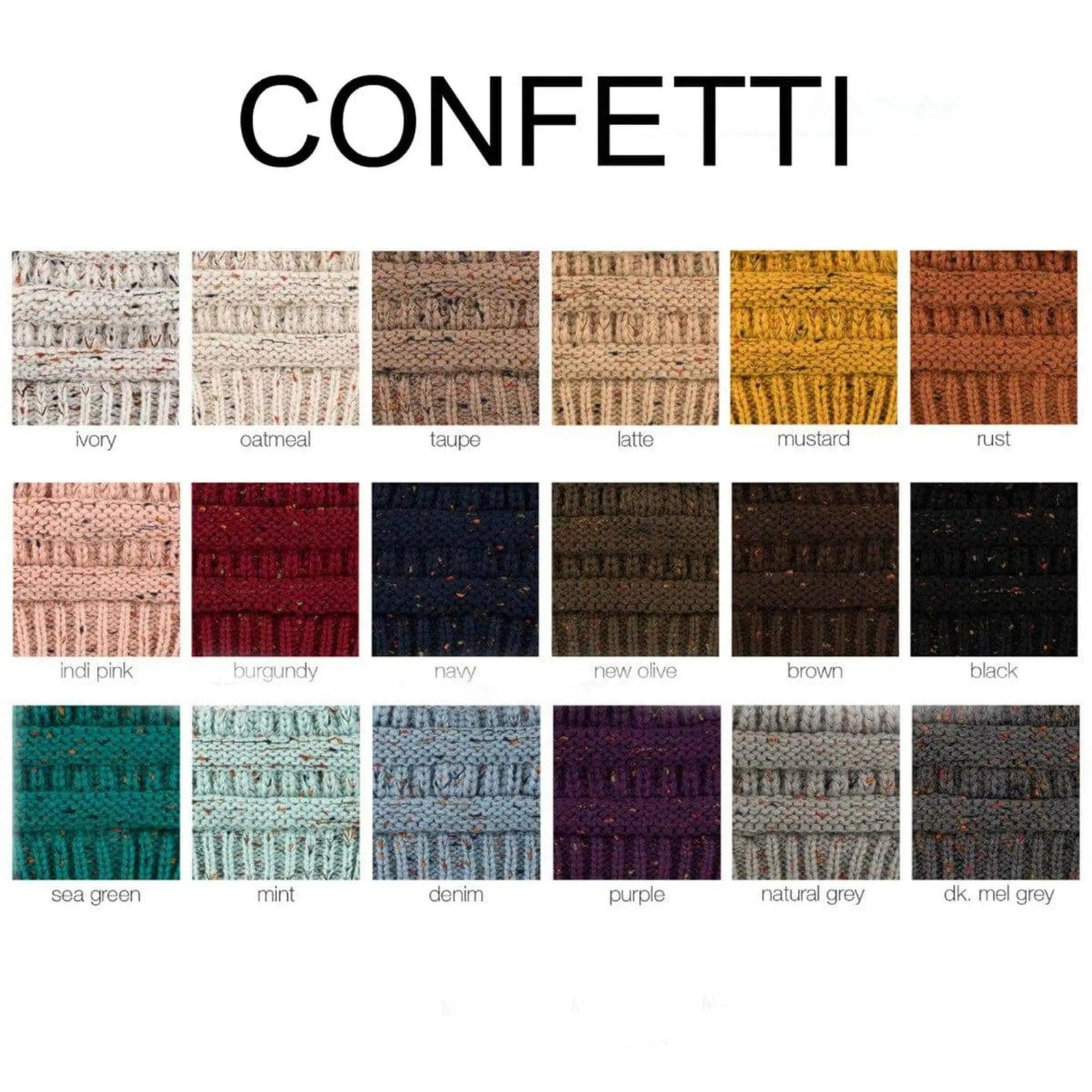 CC Cozy Confetti Cable Knit Skully Beanies Hats - Truly Contagious