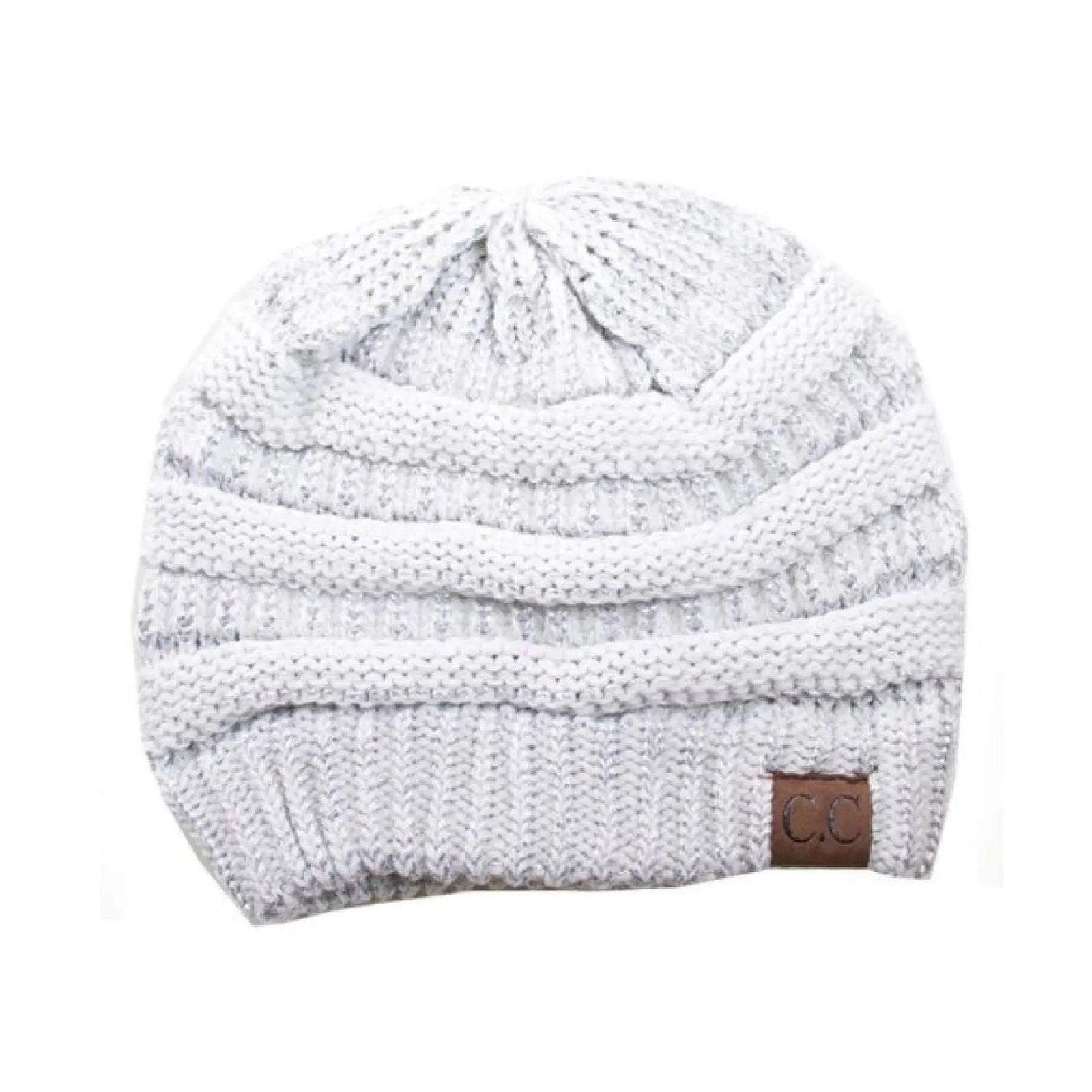 CC Cozy Metallic Cable Knit Skully Beanies Hats - Truly Contagious