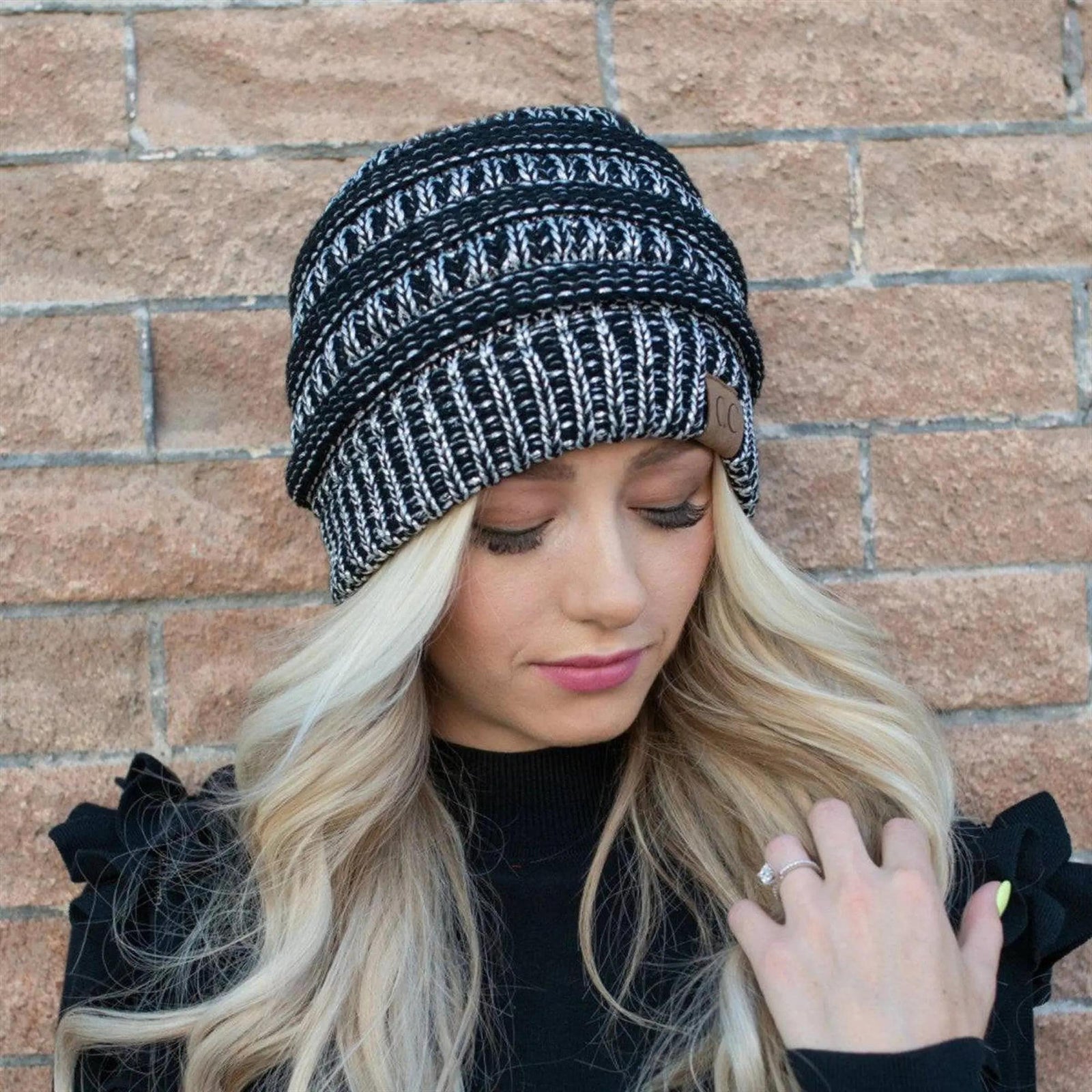 CC Cozy Metallic Cable Knit Skully Beanies Hats - Truly Contagious
