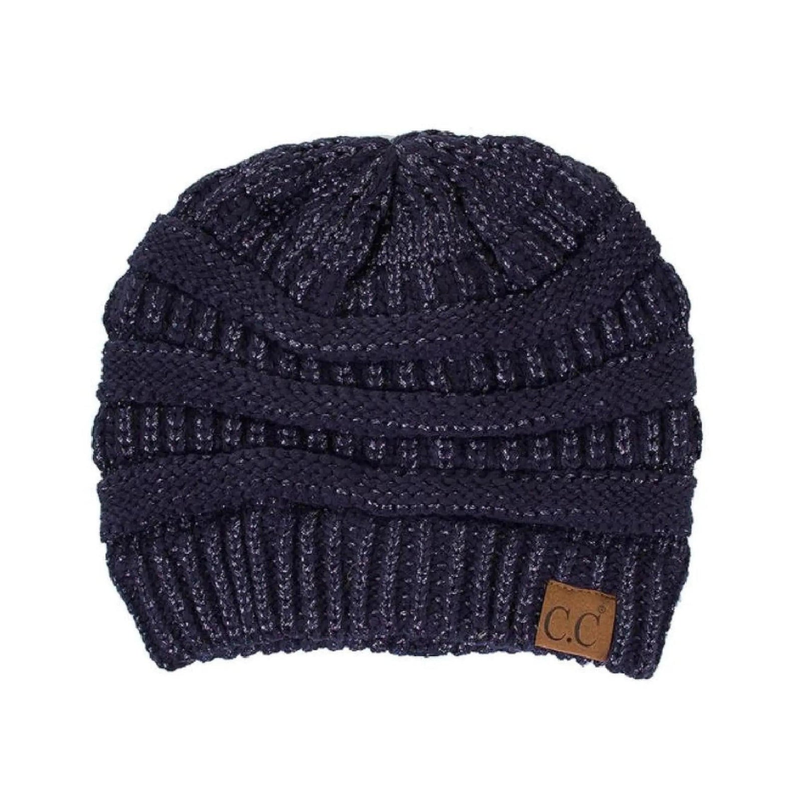 CC Cozy Metallic Cable Knit Skully Beanies Hats - Truly Contagious