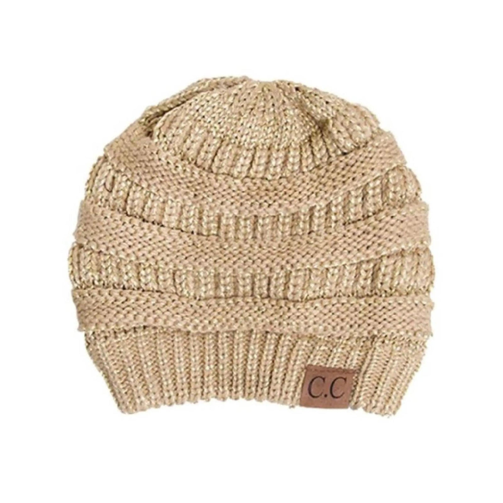 CC Cozy Metallic Cable Knit Skully Beanies Hats - Truly Contagious