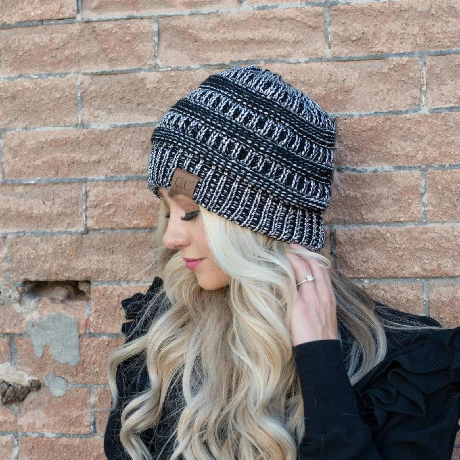 CC Cozy Metallic Cable Knit Skully Beanies Hats - Truly Contagious