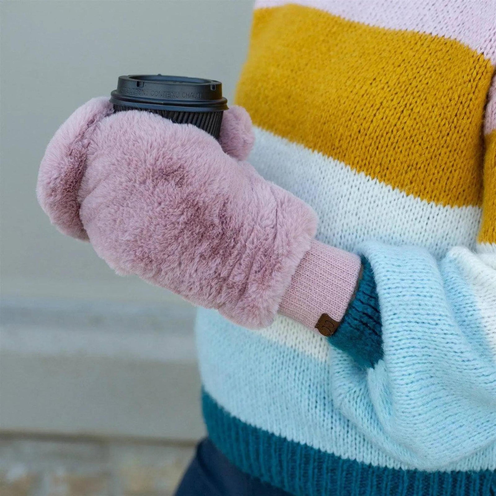 CC Faux Fur Touchscreen Accessible Mittens - Truly Contagious