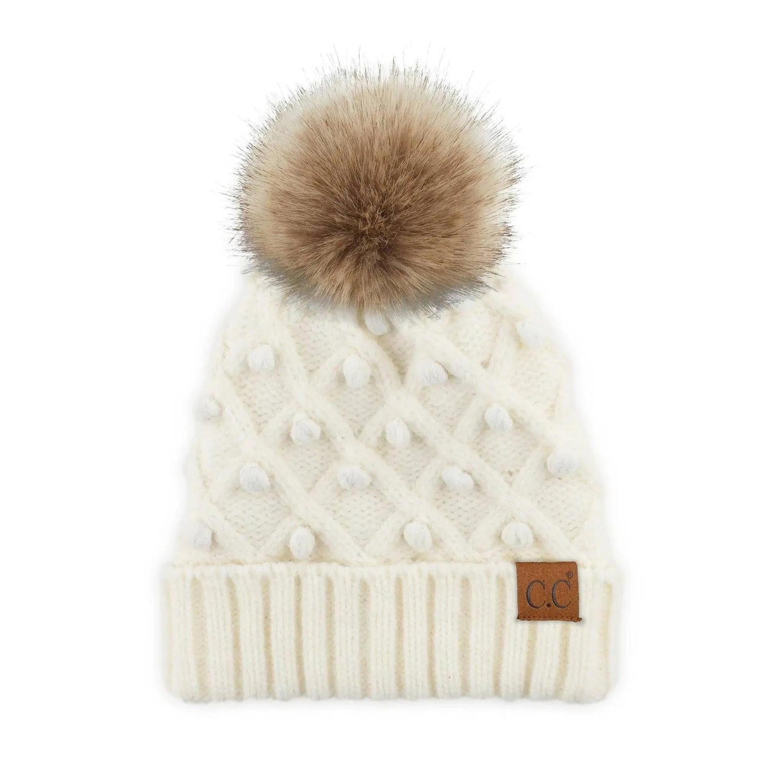 CC Kids and Adult Crafted Pom Detail Beanies Hats - Truly Contagious