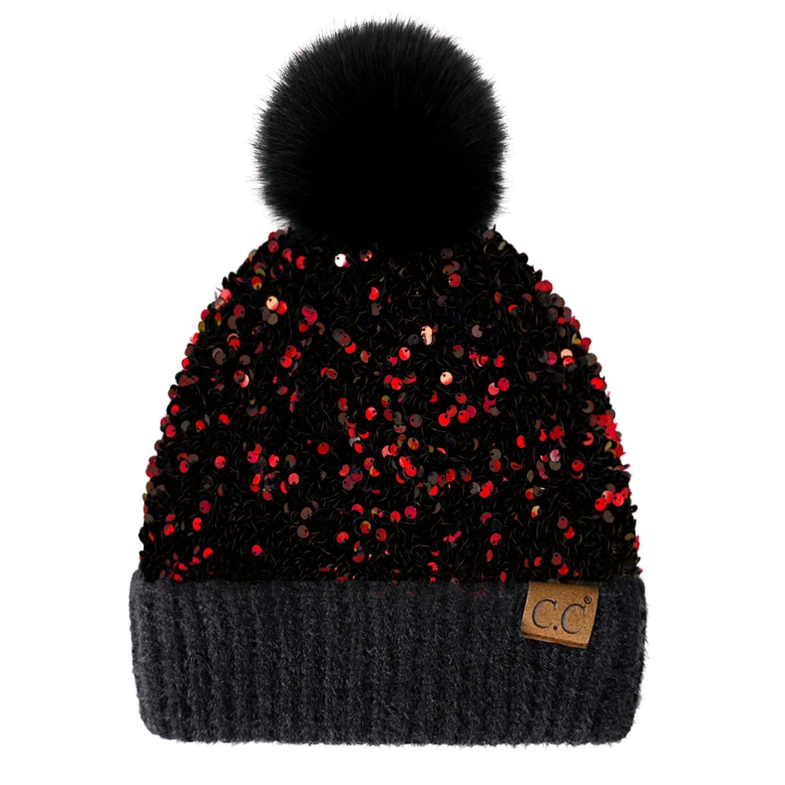CC Kids Sequin Faux Fur Pom Beanie - Truly Contagious