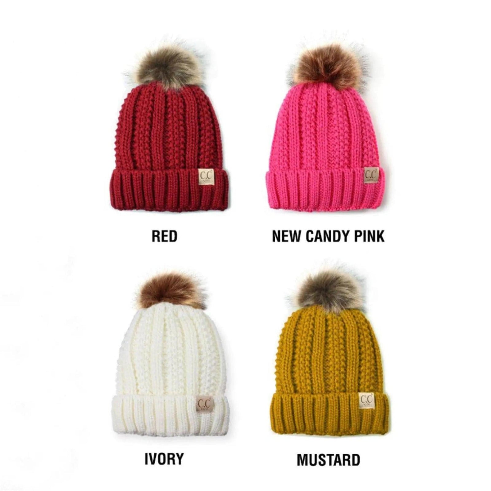 CC Kids Trending Pom Lined Beanies Hats - Truly Contagious