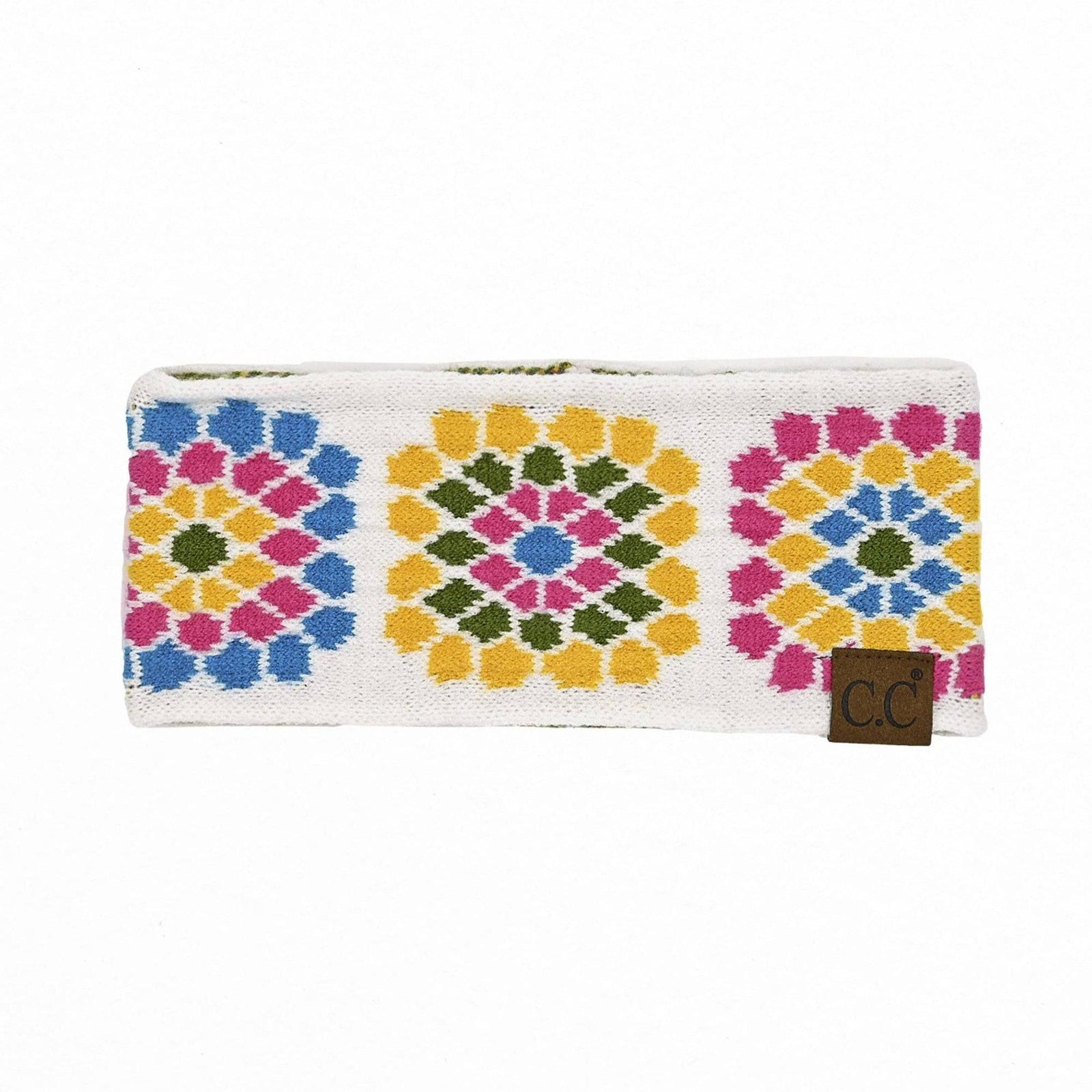 CC Multi - Color Flower Crochet Printed Pattern Head Wrap - Truly Contagious