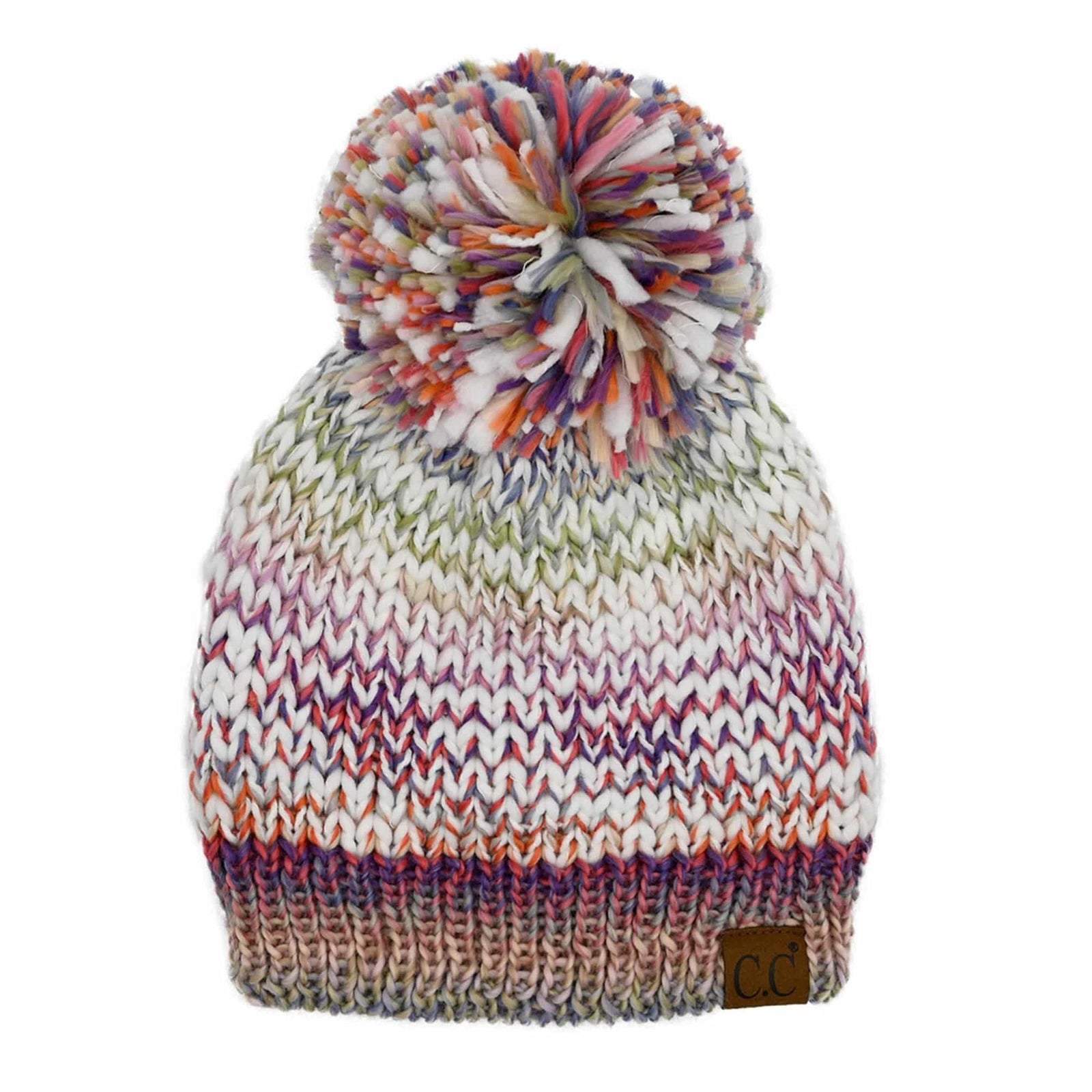 CC Multi - Color Yarn Beanie with Pom - Truly Contagious