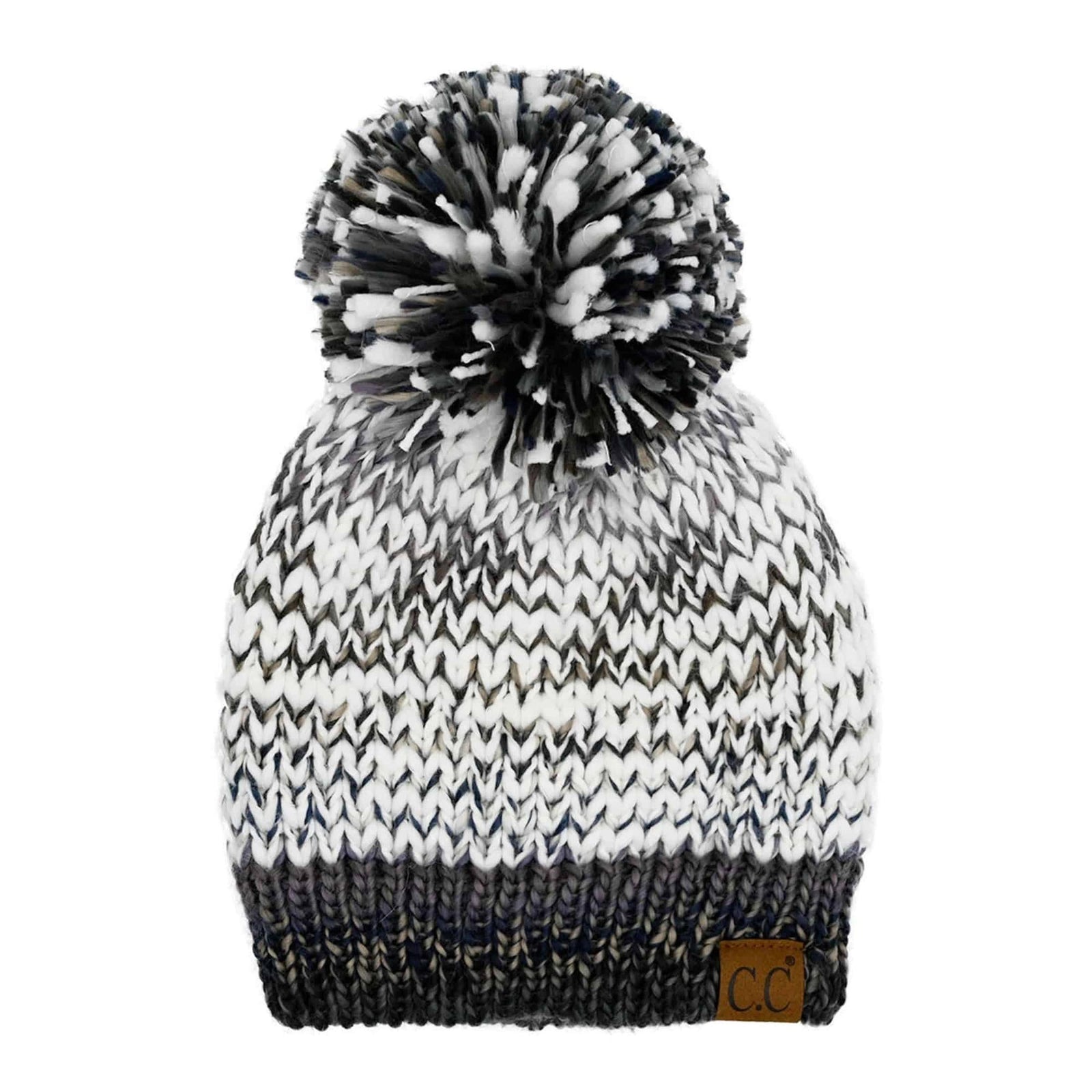 CC Multi - Color Yarn Beanie with Pom - Truly Contagious