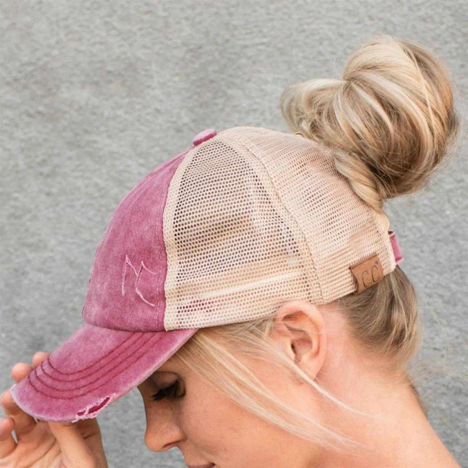 CC Multi - Level Criss Cross Women's Baseball Ponytail Cap Hat - Truly Contagious