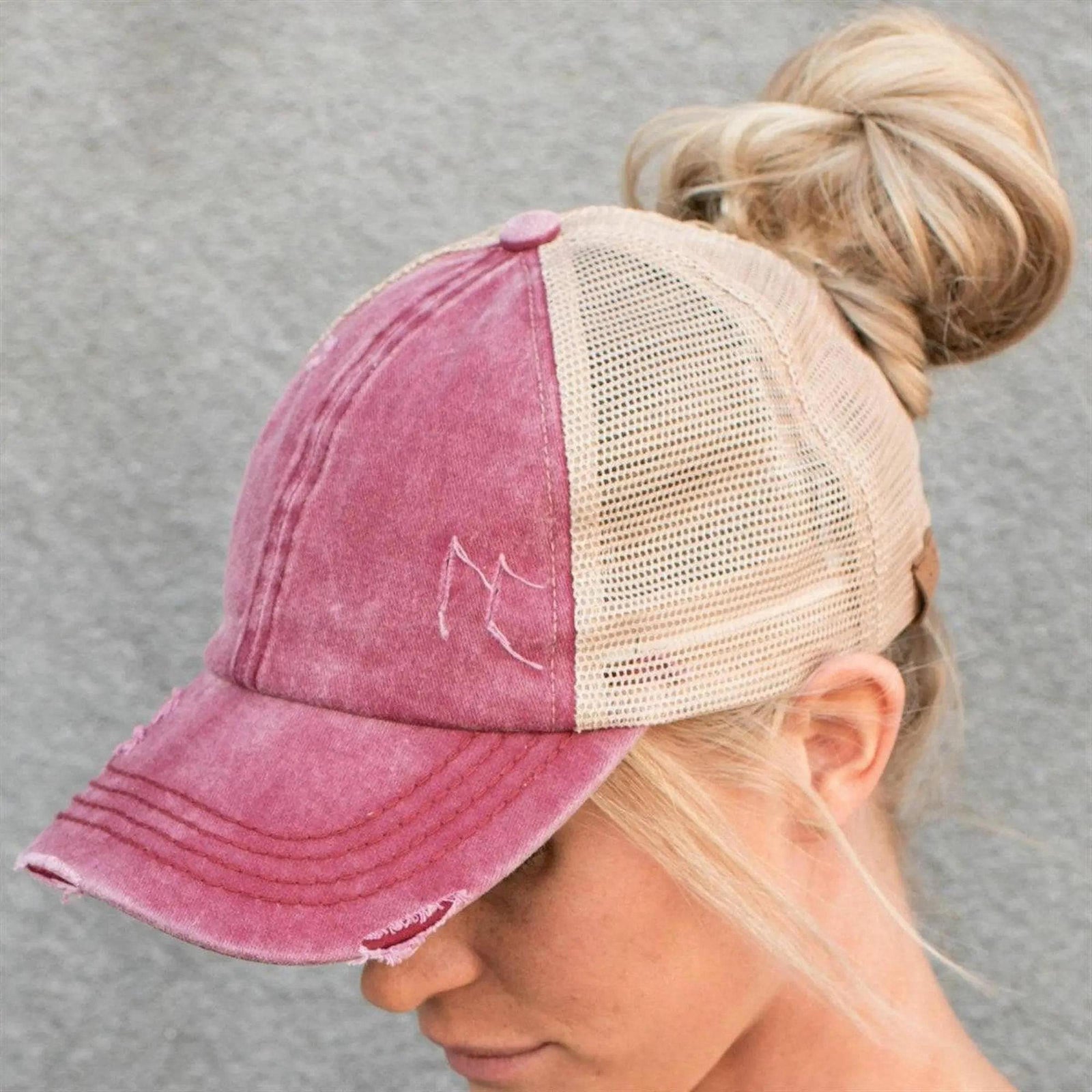 CC Multi - Level Criss Cross Women's Baseball Ponytail Cap Hat - Truly Contagious
