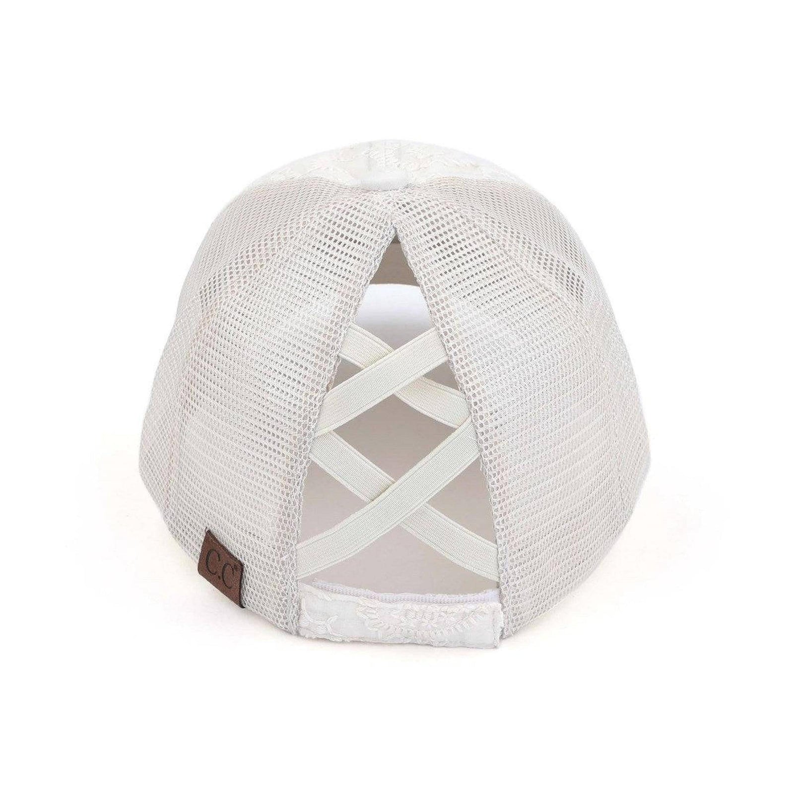CC Paisley Embroidered Hats Criss Cross Style Women Cap for Ponytails - Truly Contagious