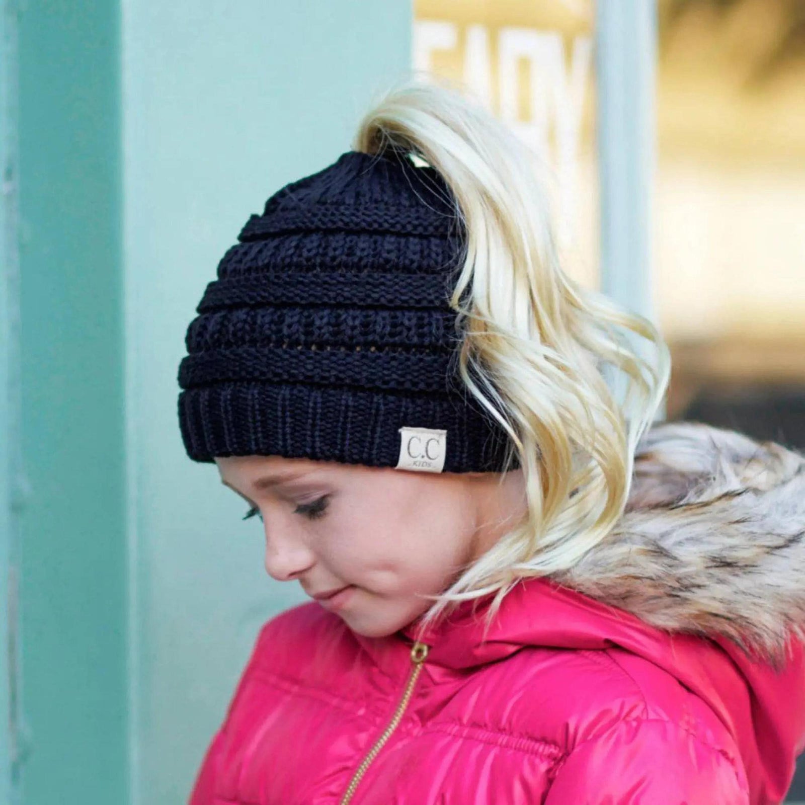 CC Ponytail Messy Bun Youth Kids to Adult Beanies Hats - Truly Contagious