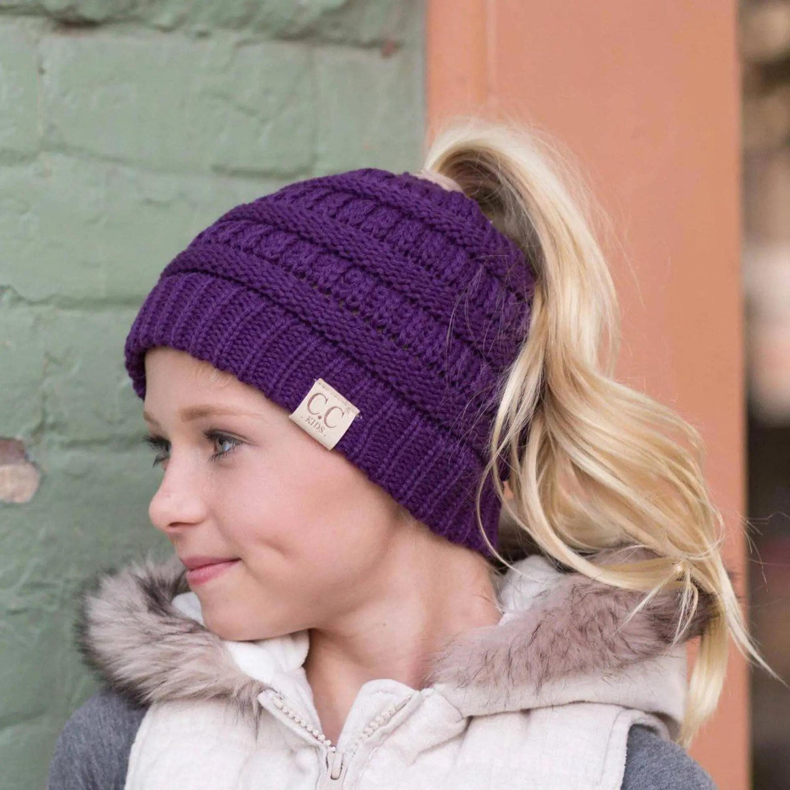 CC Ponytail Messy Bun Youth Kids to Adult Beanies Hats - Truly Contagious