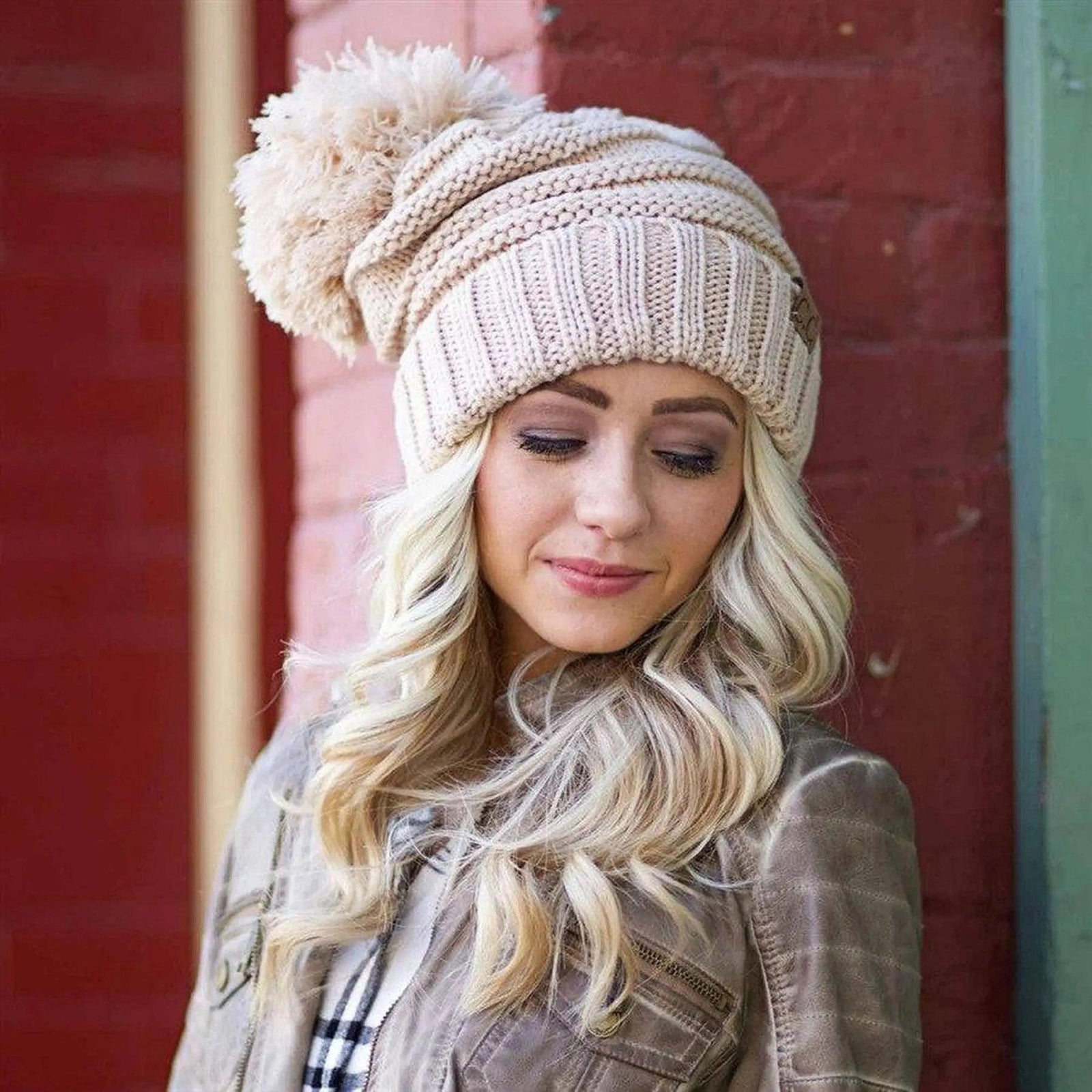CC Slouchy Yarn Pom Beanie - Truly Contagious