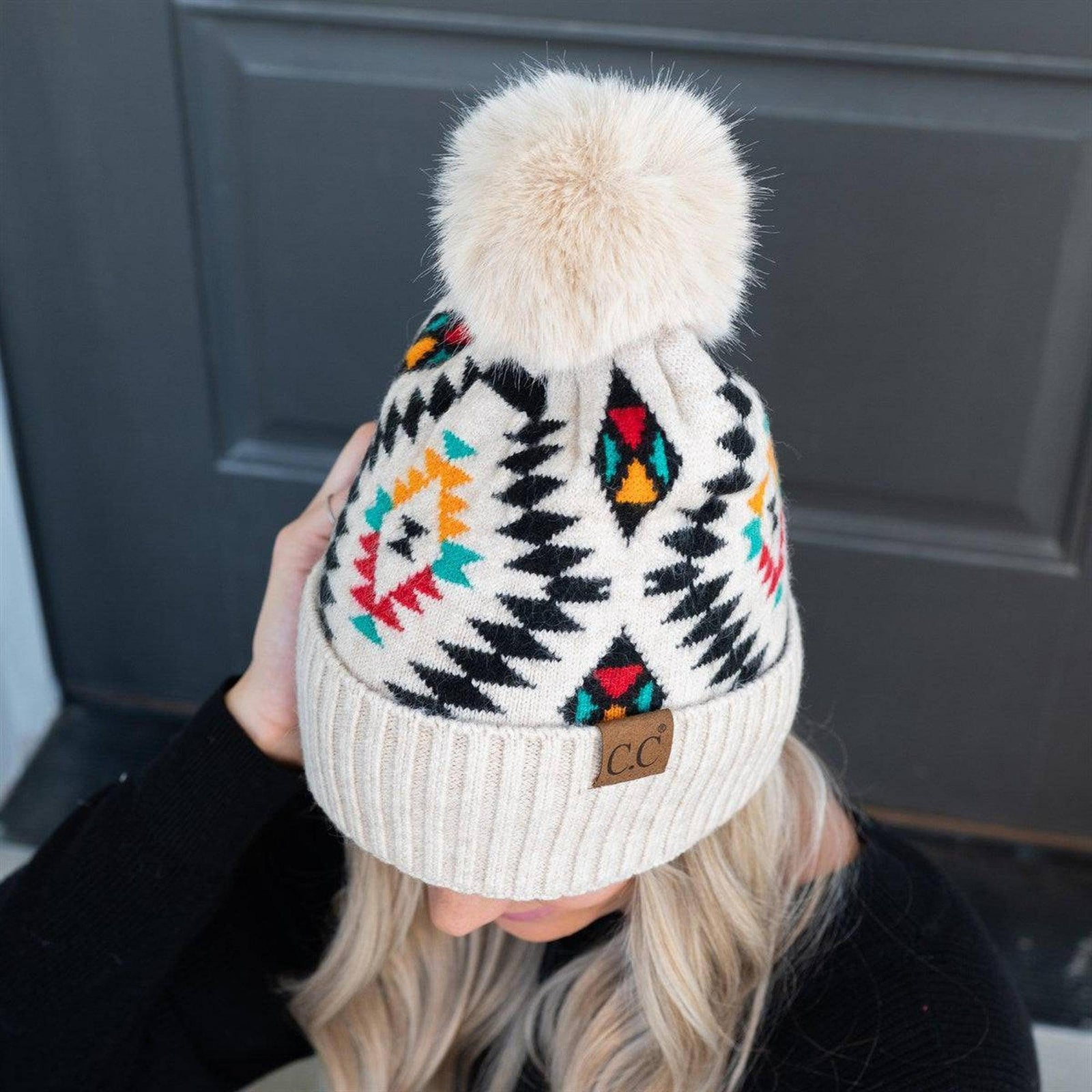CC South Western Print Beanies Hats - Truly Contagious