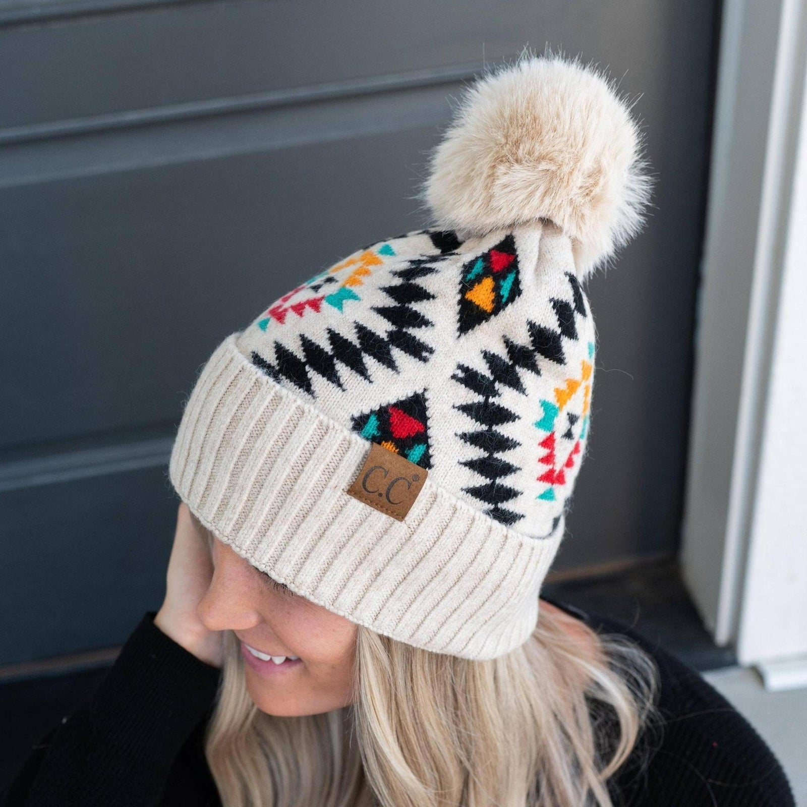 CC South Western Print Beanies Hats - Truly Contagious