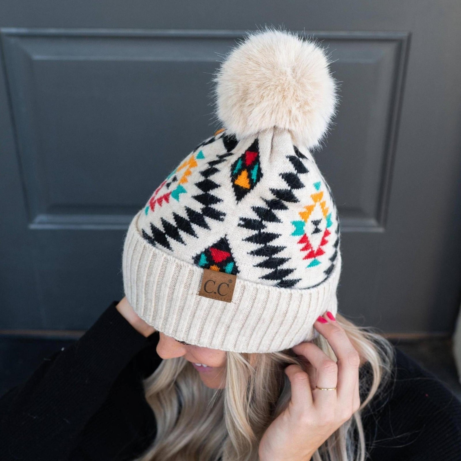 CC South Western Print Beanies Hats - Truly Contagious