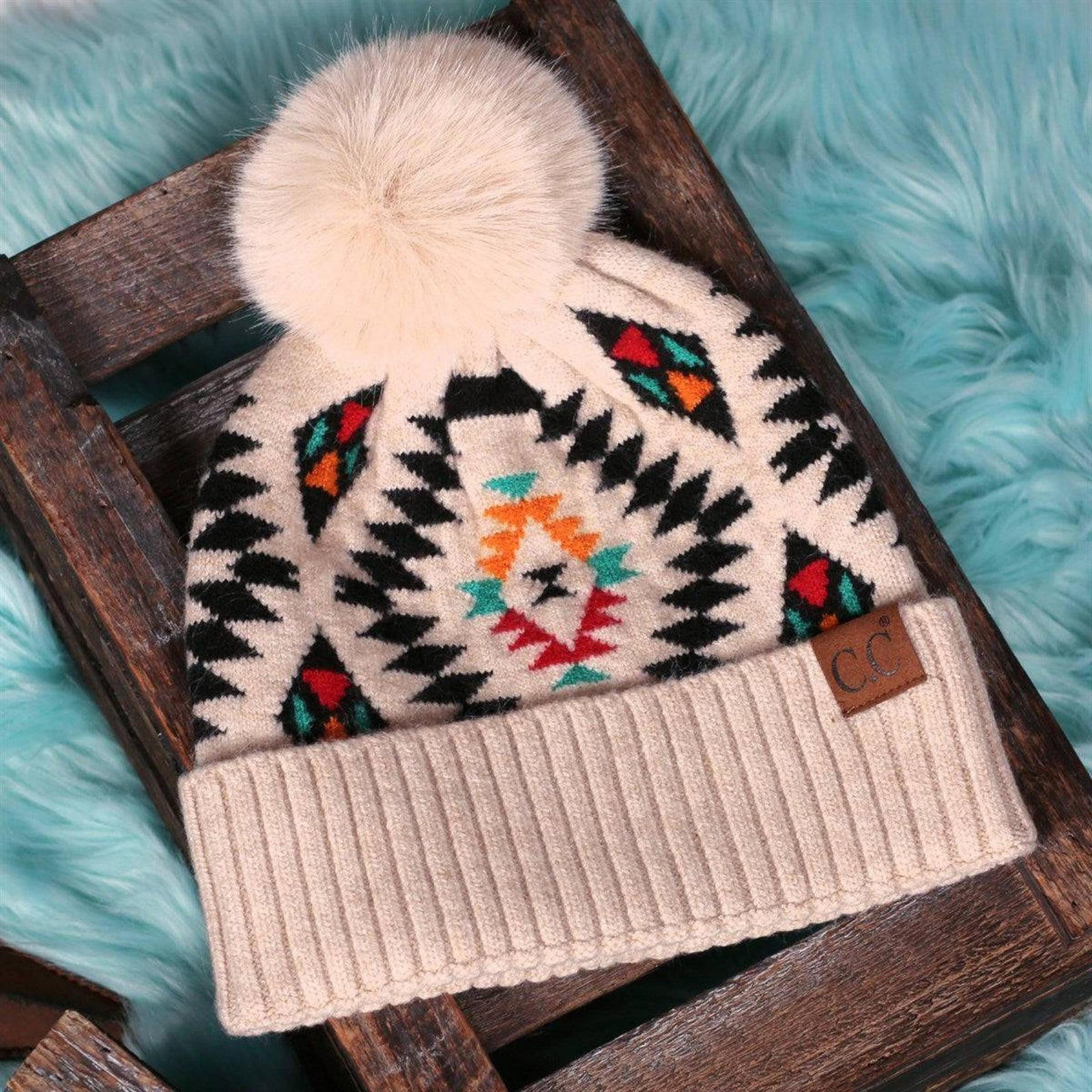 CC South Western Print Beanies Hats - Truly Contagious